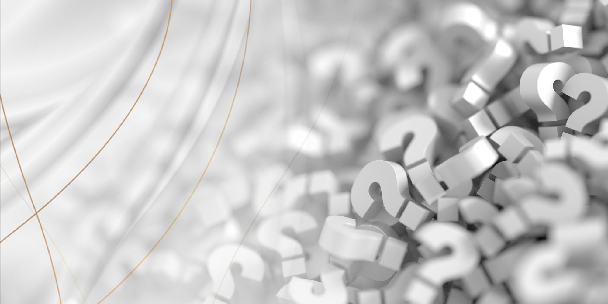 Pile of white and grey question marks
