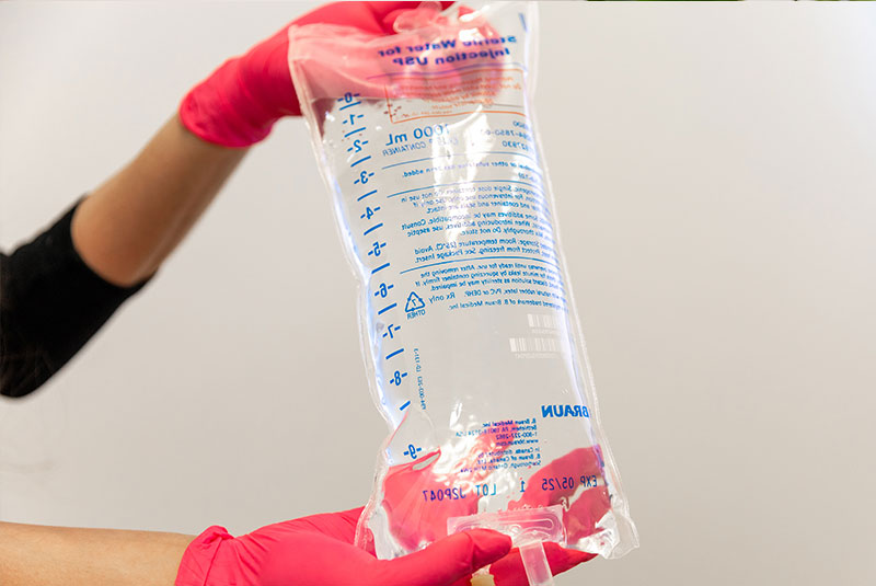 sedation IV bag within the dental practice